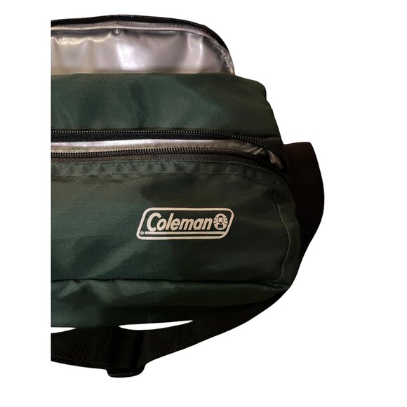 Vintage Coleman Insulated Cooler Pack Green Shoulder Lunch Bag Small - Picture 12 of 16